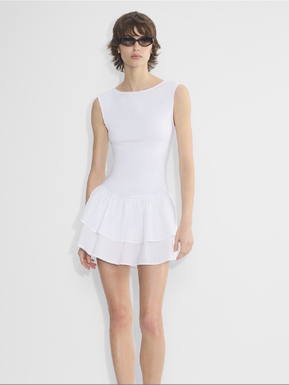 Aritzia Wilfred Goodlux Bloomsbury white mini dress,TikTok,medium,minimalist